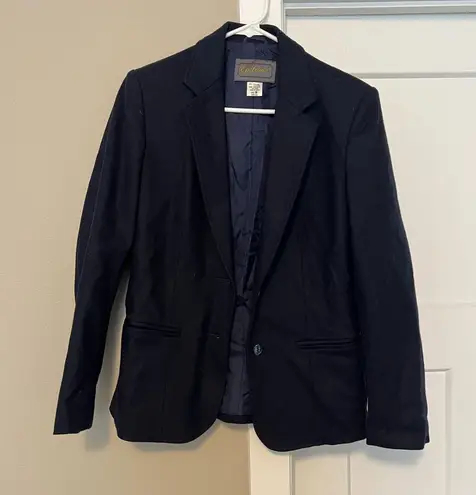Vintage Navy Modern Fitted Blazer with Notched Lapel Blue Size 8