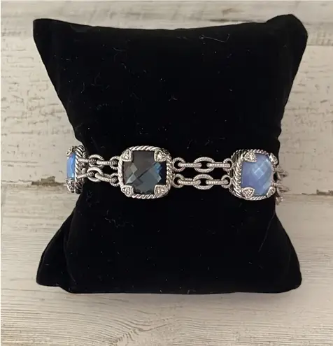 Judith Ripka Sterling Silver Hematite Doublet Diamonique Toggle Bracelet