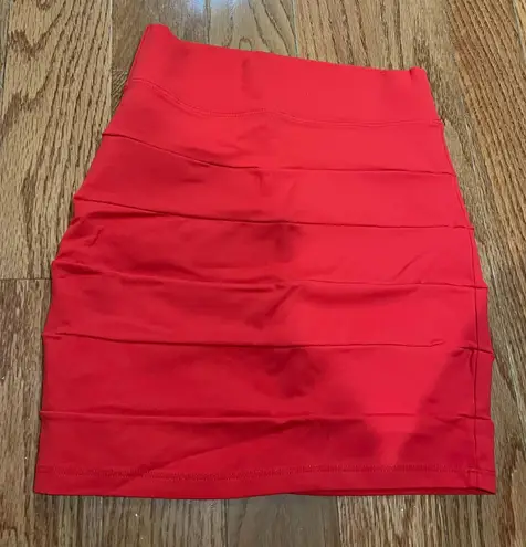 Bebe New Red  Bodycon Mini Skirt XS