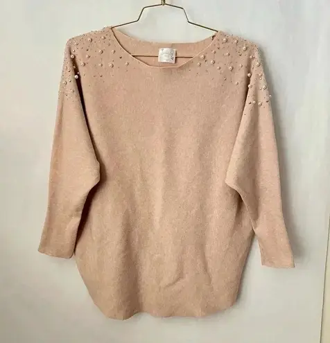 Siren Lily Maternity Jewel Sweater Plus Size 1X Cream Batwing Sleeve