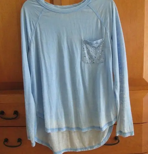 Seven7 Women's Long Sleeve Distressed T-shirt - Size Large