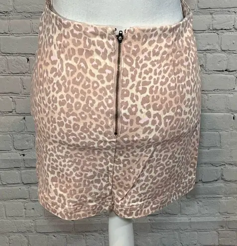 Wild Fable Pink Leopard Print Denim Skirt-4