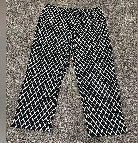 Dennis Basso New Dennis by Black and White Geometric Business Pattern Pants 12