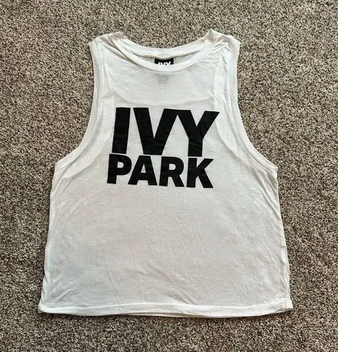 Ivy Park white logo tank top size XS