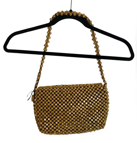 The Sak Vintage Wooden Beaded Foldover Shoulder Bag