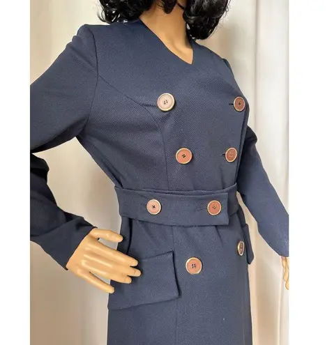 Vintage OOAK Navy coat dress double