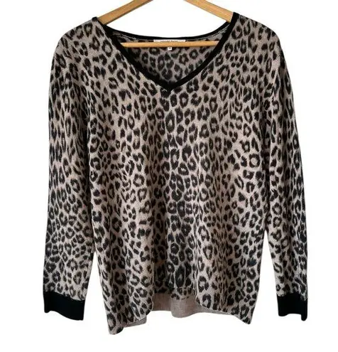 Gerard Darel Gerard Darrel Paris 100% Merino Wool V-Neck Leopard Print Sweater - Image 1
