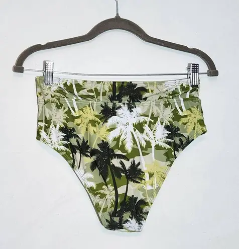 Green Tropical Print Bikini with High Waist Bottoms NWOT Size Medium