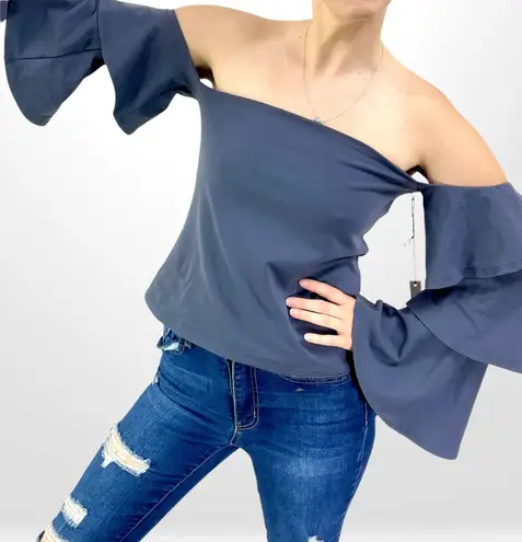 Susana Monaco Off The Shoulder Ruffle Sleeve Top New With Tags