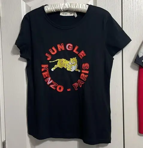 💖 Kenzo X H&M Black Jungle Short Sleeve Shirt Size M