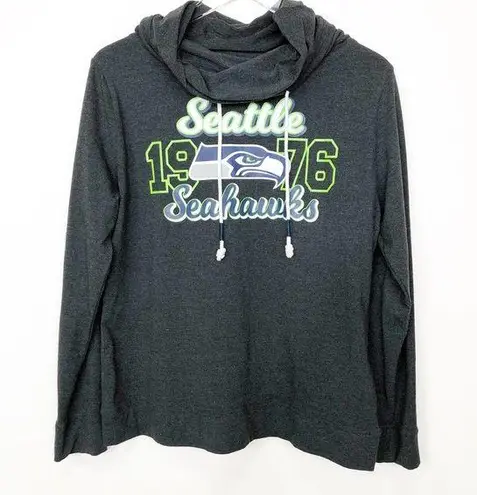 NFL  Women's Grey Seattle Seahawks 1976 Long Sleeve Cowl Neck Shirt XL