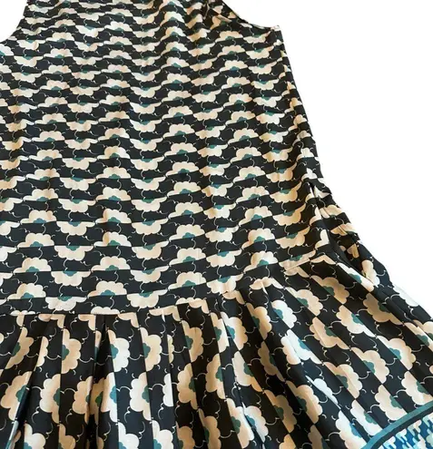 Cotelac Fun Print Fit N Flare Dress Sleeveless Shift Satin Bohemian Size 6 Women Gray