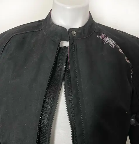 JOE ROCKET Black Riding Jacket Leguna Seca Moto Floral Design Women Size Medium