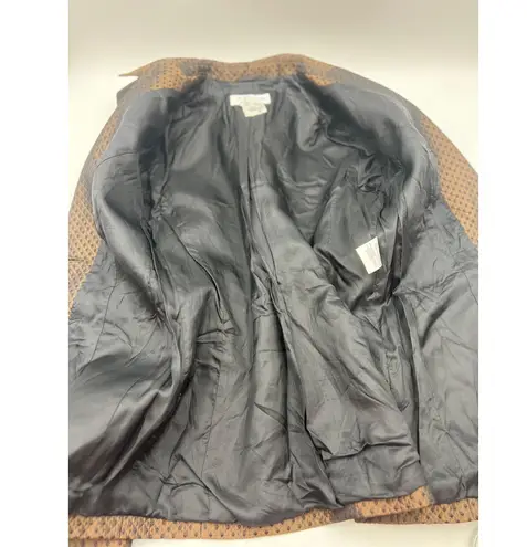 Escada Silk & Wool Blazer Brown Diamond Quilt Size 4