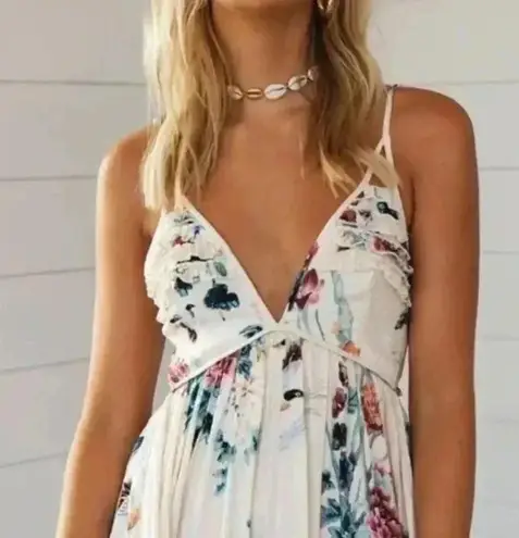 🆕Floral Spaghetti Straps Mini Dress L🆕 Blue Size L