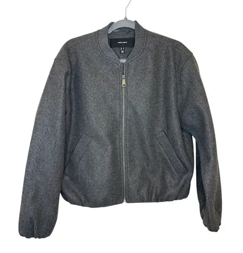 VERO MODA Gray Wool Blend Bomber Jacket M Minimalist Streetwear Scandinavian