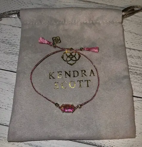 Kendra Scott Everlyne Dichroic Glass Pink Threaded  Friendship Bracelet NWOT