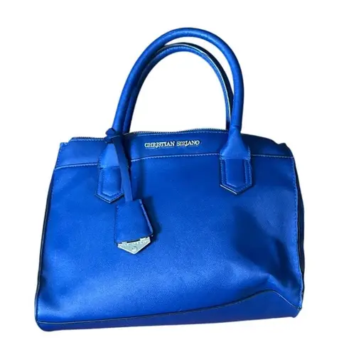 Christian Siriano Medium Shoulder Handbag Royal Blue Classic Stripped Purse Bag