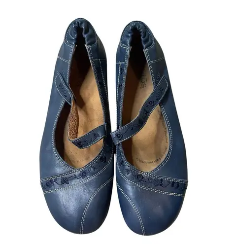 Taos Ta Dah Navy Blue Mary Jane comfort Flats Size 11/11.5