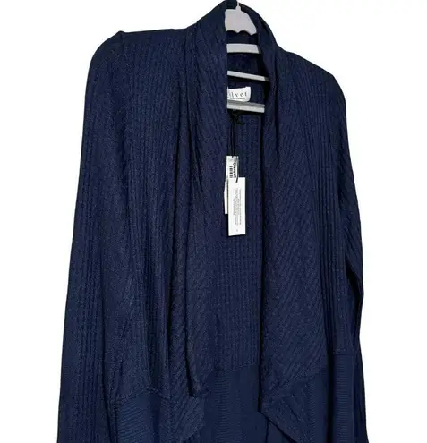 VELVET GRAHAM & SPENCER Navy Bertha Open Front Textured Cardigan Sweater NWT XS Blue