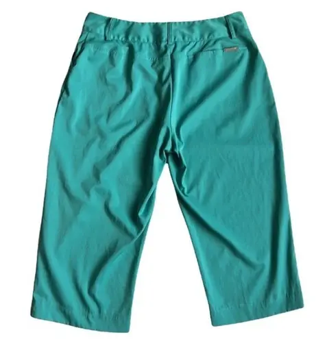 Tail Turquoise Crop Capri Golf Pants Size 6 Blue