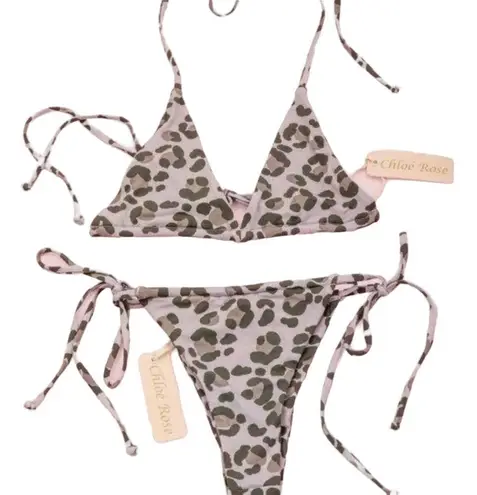 Chloe Rose Dream On Side Tie Bottom in Purple Leopard NWT