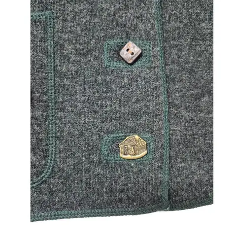 Woolrich NWT 100% Lambs Wool Charcoal Vest Bear & Deer Applique Women Sz M