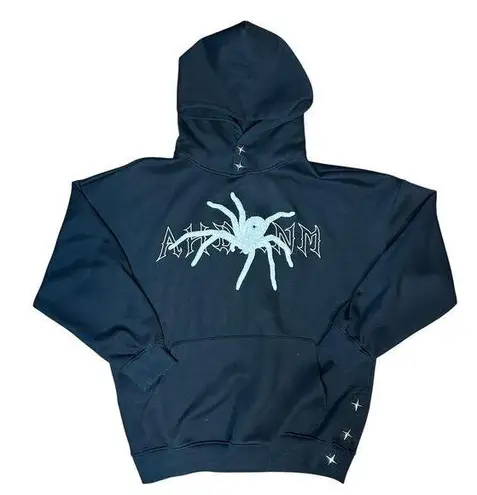 Nevstudio Spider Black Starburst Street Goth Punk Small Cotton Hoodie Sweatshirt