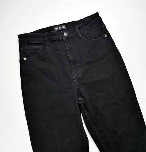 ZARA  High Waist Skinny Vintage Jeans Black Size 8 Stretch Denim