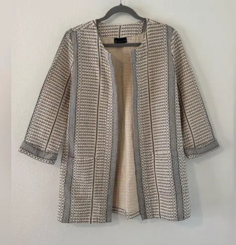 Bobeau Collection by Abel Woven Long Open Blazer Lagenlook Artsy Office Size Med