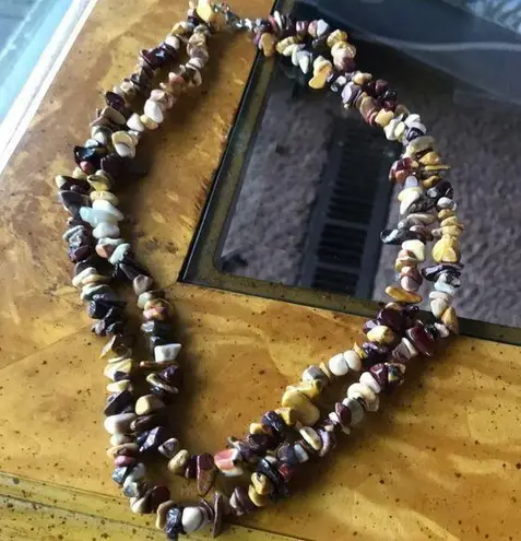 Australian Jasper Sterling Silver Gemstone Chip Necklace