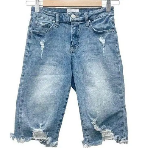 Insane Gene Distressed Denim Bermuda Shorts Women’s Size Small Cutoff Jorts Blue