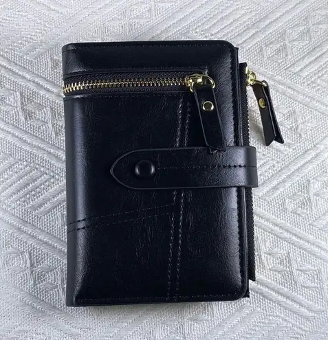 Wallet for Women,Trifold Snap Closure Wallet,Credit Card Holder Coin Purse Black