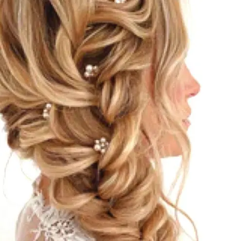 Set of 12 Silver Blue Rhinestone Butterfly Hair Pins