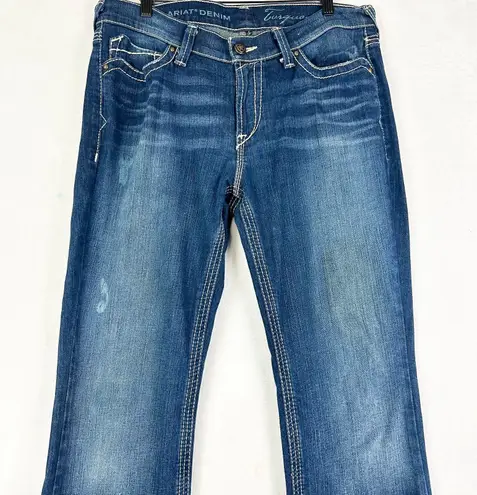 Ariat  Women's Boot Cut Jeans Size 31 Western Contrast Stitch Rodeo Mid Rise thumbnail 3