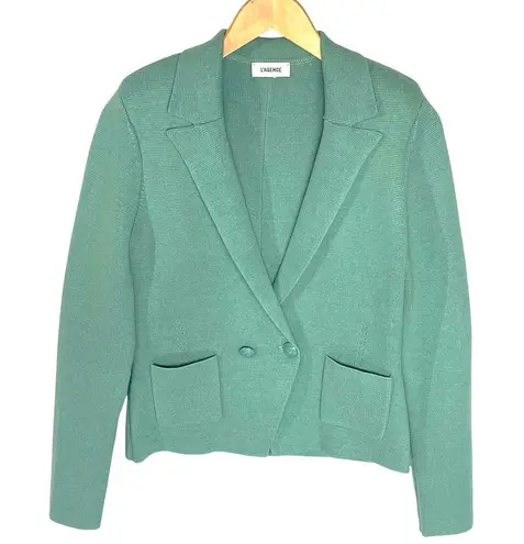 L'Agence L’AGENCE Women’s Sophia Knit Pocket front Double Button Blazer Green