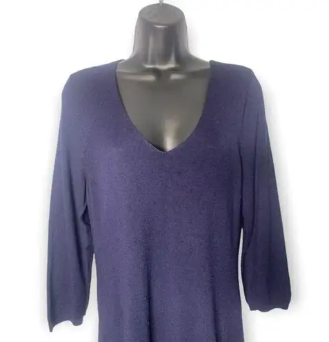 The Limited  Mini Bobble Womens Blue V-Neck Long Sleeve Top Size Small