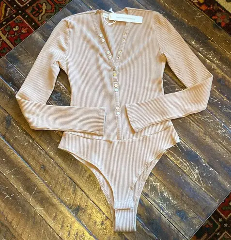 Makers of Dreams Maker of Dreams Ribbed Beige Bodysuit