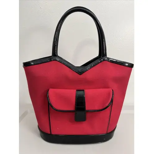 LULU Guinness Cherry Red Retro Tote Handheld Bag Classic Preppy Colorful