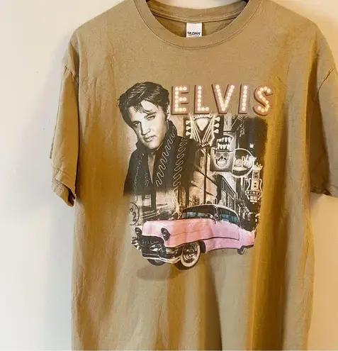 Elvis Beige Graphic Short Sleeve T