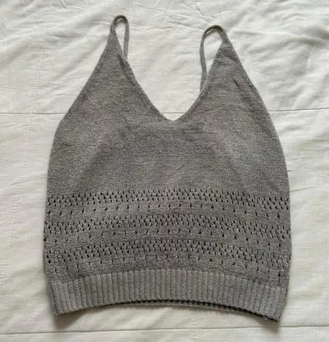 Grey knitted tank top with a relaxed fit Gray Size XS
