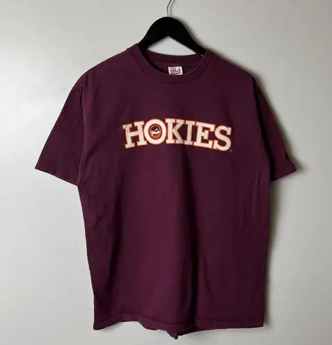 Vintage 90s Virginia Tech Hokies T Shirt Red XL Extra Large USA Single Stitch