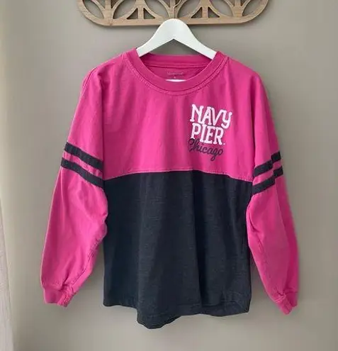 Boxercraft 'Navy Pier Chicago' Jersey Shirt Pink/Gray Sz Small