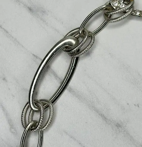 Rhinestone Studded Silver Chain Link Belt M/L ✨