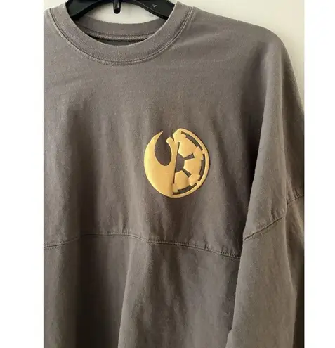 Spirit Jersey Star Wars Shirt Small Gray Disney Parks Puff Print Galaxy’s Edge *