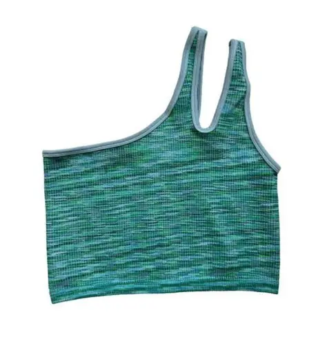 Aerie ‎ One Shoulder Green Ribbed Sports Top size Small