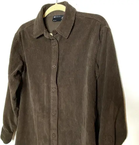 VTG Style Asos Corduroy Cotton Front Button Clueless Layer Shacket 4 (no belt) Brown
