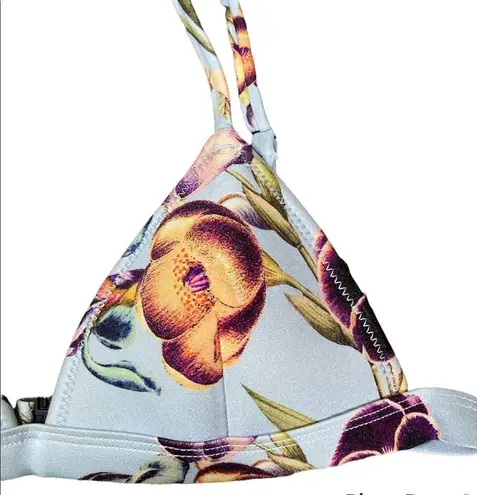 Triangl Light Blue Orange Purple Multicolor Lightly Padded Bikini Top Size Small