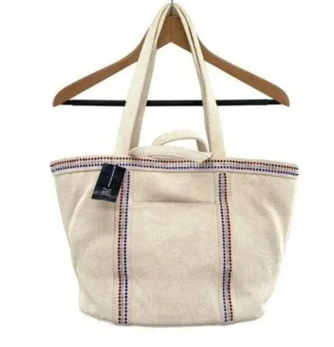 INC International Concepts Alyssaa Canvas Htfix Red White Blue Tote Bag