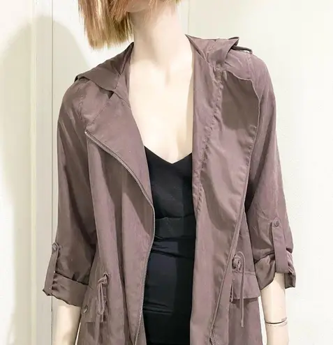 Staccato Taupe Hooded Utility Jacket Size S